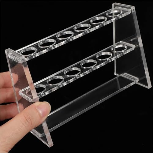 Rack de tube d'essai robuste en acrylique transparent à double couche