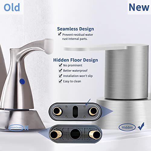 Bathroom Faucet Brushed Nickel 2-Handle Bathroom Sink Faucet 360 Degree High Arc Swivel Spout Centerset 4 Inch Vanity Faucet Rv Bathroom Faucet 3 Holes Lavatory Faucet 4097Npy #TOP4