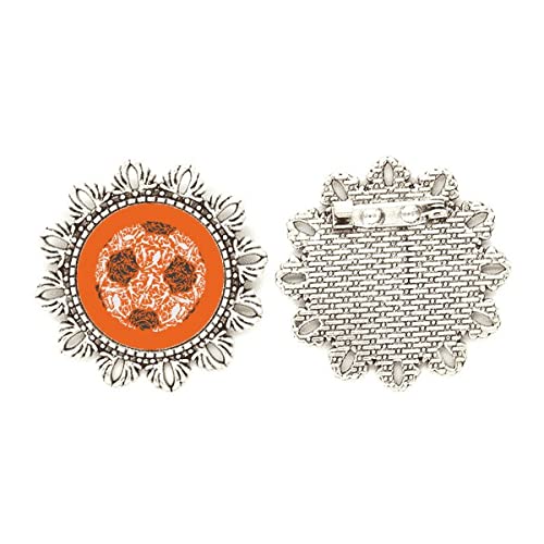 Broche de plata de flor de fútbol mediano para lucir en palcos y eventos