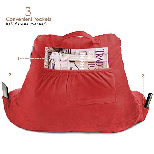 image for Nestl Reading Pillow for Kids & Teens with Shredded Memory Foam, Backr