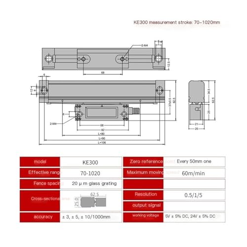 Escala universal KE300 para fresadora y torno miniatura 4