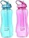 Sports Water Bottle 2-Pack Multi-Pack - Easy Flip Straw & Ice Cooler - 2 Colors, Eastman Tritan, BPA-Free, Ergonomic Shape, 27oz (800mL), by Unity