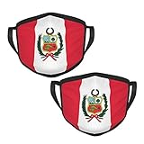 2PCS Peru Flag Peruvian National Flags Dust Washable Reusable Filter Mouth Warm Windproof and...