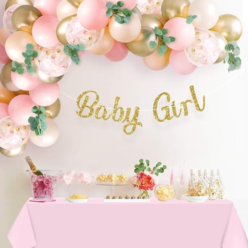 Image of WNINK 4 Pack Gender Reveal Plastic Tablecloths, Disposable Rectangle Pink and Blue Pastel Tablecloth, Table Covers for Boy or Girl Gender Reveal Party Baby Shower Birthday Party Decorations 54 inch x 108 inch