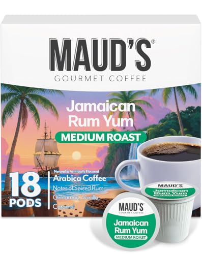 Image of Maud's Jamaican Rum Yum Flavored Coffee Pods, 18ct, Arabica Coffee