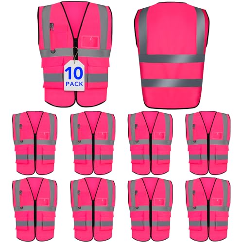 Image of XPCARE Reflective Safety Vests For Women Men, High Visibility Security Vest Pockets and Zipper Front Construction Work Vest