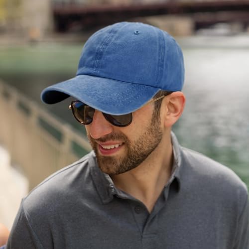 Image of Edoneery Men Women Baseball Cap-Low Profile Adjustable Washed Cotton Golf Dad Hat