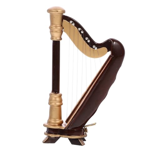 Harpe miniature de luxe en bois précieux avec son écrin raffiné