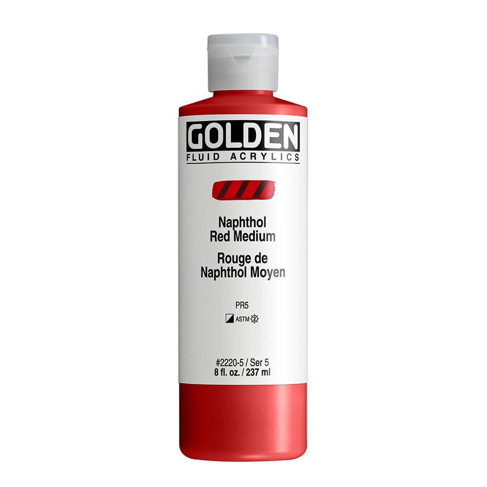 Golden Acrylic : 236ml (8oz) bottle FLUID NAPHTHOL RED MEDIUM