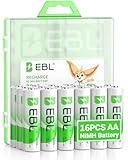 EBL 2800mAh AA Pilas Recargables Ni-MH de 1,2V para los Equipos Domésticos con Estuches de Almacenamiento (16 Piezas)