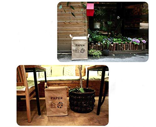 KiaoTime Jute Weave Recycling Bag Waste Bin Bags Basket for Home Kitchen Office - Natural Style Recycle Garbage Trash Sorting Bins Organizer Baskets Recycling Container