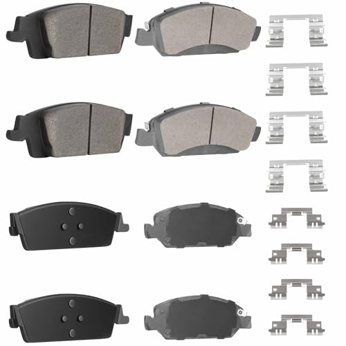 Rear Ceramic&Front Semi-Metallic Brake Pads Set Fit for Chevy Silverado 1500,for GMC Sierra 1500 2014-2018 for Yukon/XL,Cadillac Escalade 2015-2020-8pcs