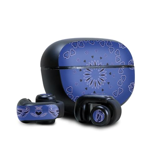 Image of Skin Compatible with Bose Ultra Open Earbuds - Blue Bandana - Premium 3M Vinyl Protective Wrap Decal Cover - Easy to Apply | Crafted in The USA by MightySkins
