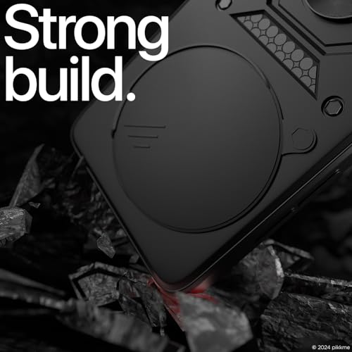 Image of Pikkme D10 Tough Armor Bumper Case | 360 Protection Case | Sliding Camera Shield Cover & Ring Holder Stand Back Cover for Realme Narzo 70x 5G / N65 / Realme 13 /12 /12X 5G /C65 (Black)