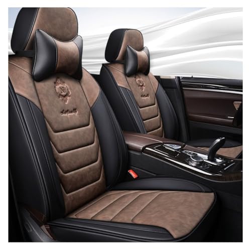 LEJOLI Car Seat Covers Universal Set for VW-Golf V/VW-Touran/VW-Golf iv/VW Polo Car Accessories, Luxury Brown