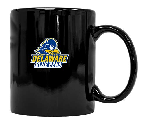 Delaware Blue Hens Black Ceramic Mug (Black). Officially Licensed Collegiate Product