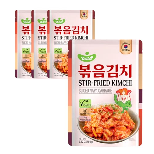 DELIEF Stir-Fried Cabbage Kimchi - Authentic Korean Cabbage, Vegan, Gluten-Free, Shelf-Stable Canned, No Preservatives, 5.64 oz/160 g (1 Pack)