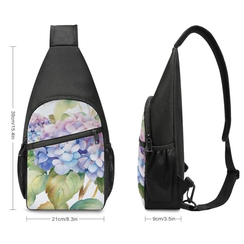 Bolso bandolera Hydrangea Watercolor para trekking y uso casual miniatura 2