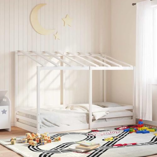 WDGJJFECNMUEHI Pin Massif avec Coin cachette Blanc 90 x 200 cm
