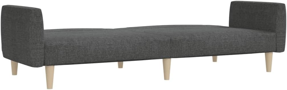 Sofa Bed Dark Grey Fabric (100% Polyester) Living Room Furniture