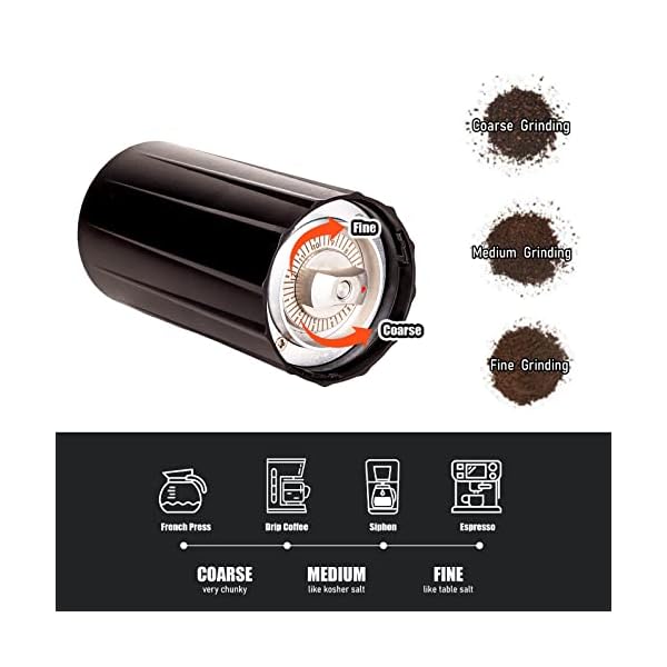 Molinillo de café manual de acero inoxidable, molinillo de café manual con rebabas de acero CNC ajustable, capacidad de… - Imagen 6