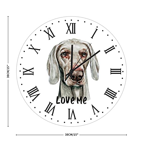 Horloge murale Weimaraner silencieuse à quartz pour salon chaleureux - 3