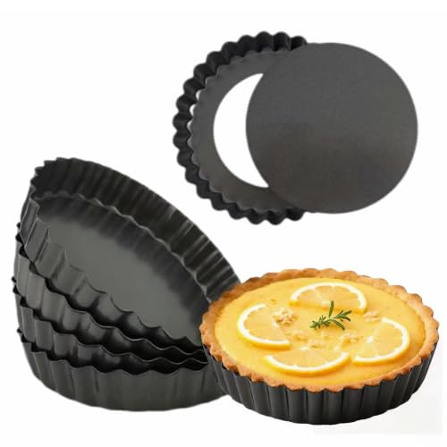 RICHSC-PAN Mini Tart Pan 6PCS, 5.5 Inch Deep Tart molds