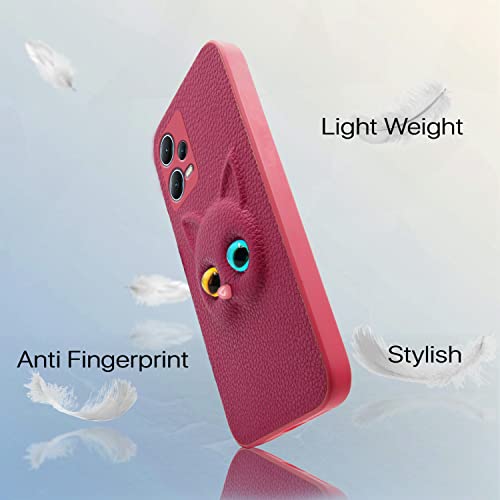 Image of Pikkme Redmi Note 12 Pro Plus 5G Back Cover for Girls | Cute Cat Leather Finish | Soft TPU | Case for Redmi Note 12 Pro Plus 5G (Pink)