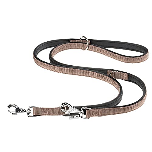 Ferplast Daytona GA Guinzaglio per Cani da Addestramento Extraresistente - 3 Lunghezze Regolabile - Morbida Impugnatura Imbottita - Antiabrasione - Design Italiano - 200 x 2 cm, Marrone