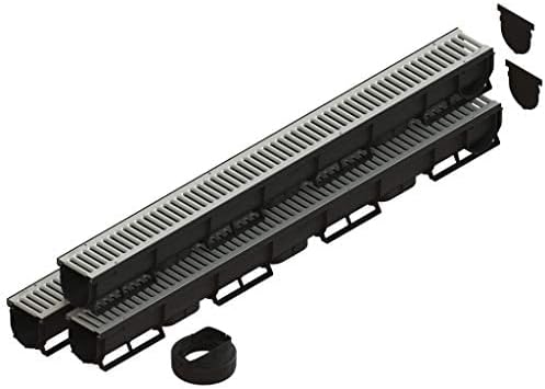 Vodaland - 3 Inch Easy 1 Premium Trench Drain Channel - Galvanized Stamped Steel Grating (3)