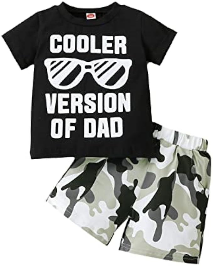 Aimaopao Toddler Baby Boys Black Short Sleeve T-Shirt Shorts Set Little Boy Summer Clothes Outfit