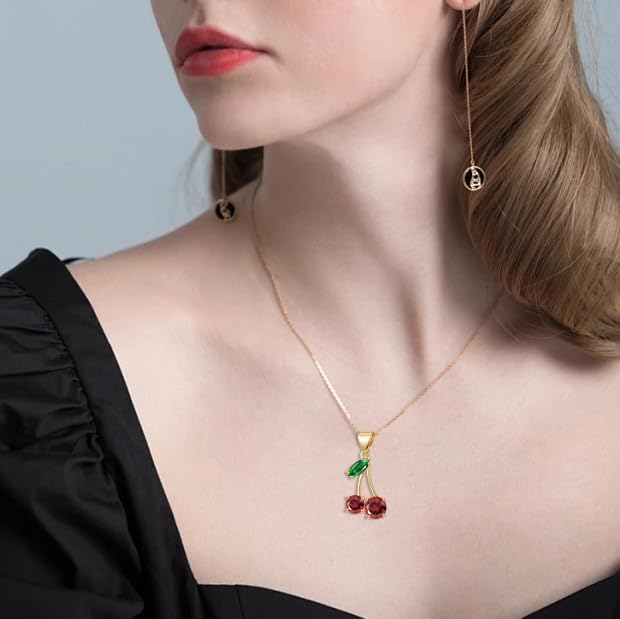Tulip/Lily of the Valley/Sunflower/Strawberry/Cardinal/Ladybug/Cherry Necklace Jewelry Gifts for Women - Image 2
