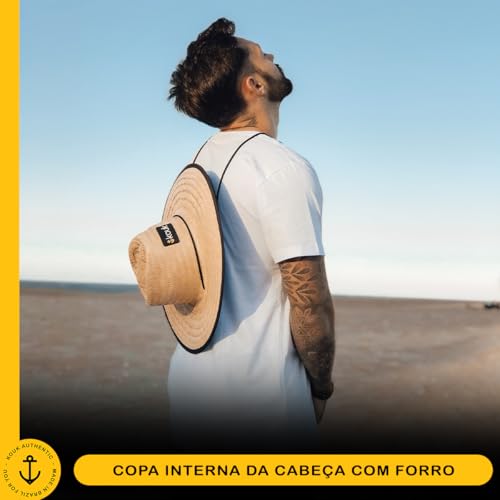 Chapéu de Palha Coqueiro Estampado Surf Praia Saída Verão Sol Masculino Feminino Unissex Aba Larga R