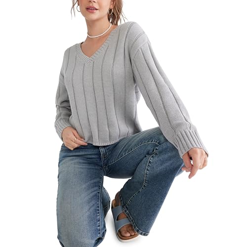 AEROPOSTALE Women's Rib V Neck Sweater4