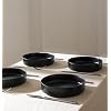 Stone Lain Coupe 40 Piece Stoneware Dinnerware Set, Plates and Bowls Set, Patsa Bowls, Dish Set For 8, Black Matte,
