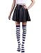 HDE Women's Blue and White Striped Socks Over Knee High Extra Long Stockings