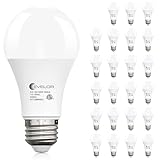 evelor 24-Packs A19 LED Light Bulbs,100 Watt Equivalent Daylight 5000K Bright Bulbs Efficient 13W,1500 Lumens E26 Base, Non-Dimmable, 15000-Hour Lifespan for Bedroom, Living Room, Office
