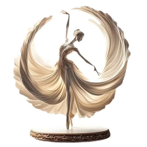 YORISMAL Charming Ballerina Acrylic Statue Women Modern Desk Decoration with Stand