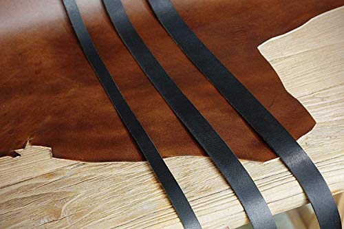 Black Brown vegetable tanned leather strap, veg tan full grain leather strip, 9/10 Oz (3.5 / 4mm) thickness,39 inch (1m) long LSX135V2