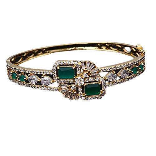 Anillo de cobre chapado en oro con esmeralda india de 55carat para mujer