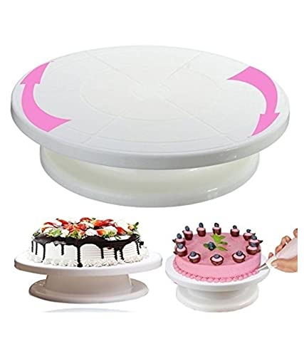 SAMYAKA® Cake Turntable Revolving Cake Decorating Stand Cake Stand 28Cm