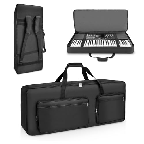 SUNDOY Housse de Clavier à 61 Touches en Tissu Oxford 600D Robuste, Rembourrage en Mousse de 10 mm, Parfait pour Le Transport de claviers, Accessoires de...