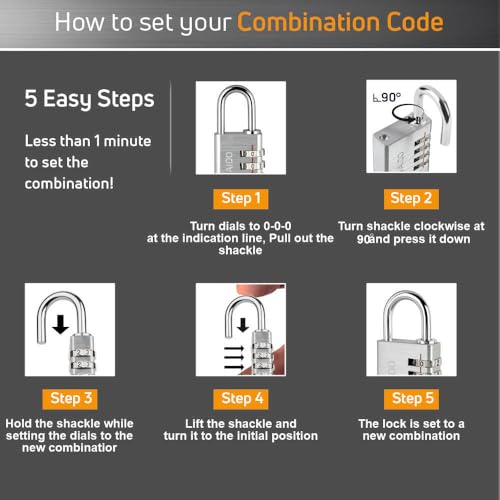 Image of AIDO 4-Digit Luggage Locks Pack of 2 | 30mm Number Locks for Door, Suitcase, Travel Bags, Sports Bags & Backpacks | Small Combination Padlocks for Locker & Tool Box | Water Resistant | 2 yr Warranty