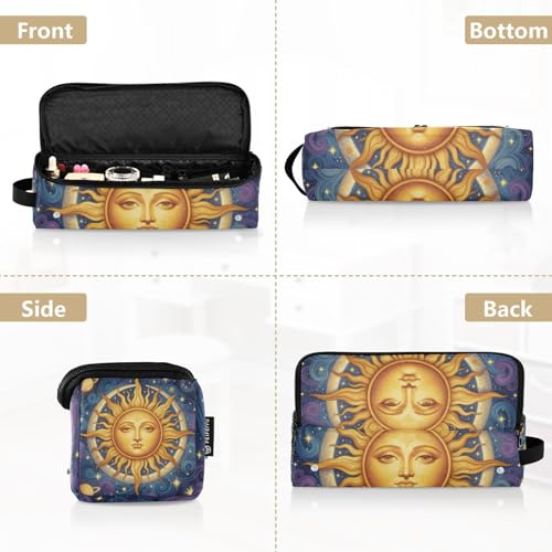 Bolsa de viaje para herramientas de cabello con almohadilla resistente al calor, gran capacidad para planchas, rizadores, secadores, organizador de accesorios místicos de sol y luna miniatura 5