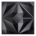 MIX3D Decorative 3D Wall Panels Textured PVC Wall Panels for Interior Wall Decor, 12''x12'' Black, Pack of 33 Tiles Cover 32 Sq. Ft