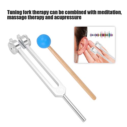Brrnoo Aluminum Alloy Tuning Fork, 126.22Hz Sun Gear Tuning Fork Yoga Meditation Tuning Energy Fork with Hammer Vibration Sound Therapy Tool - Image 3