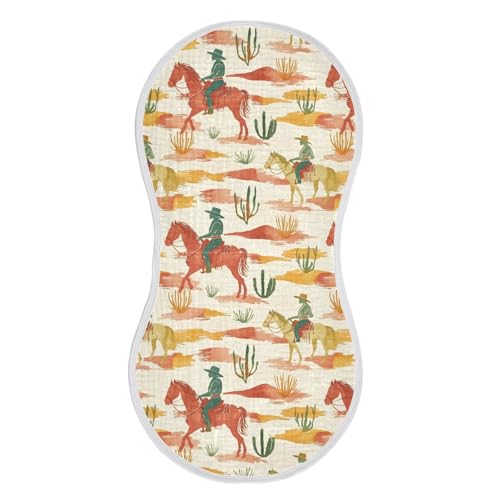 vvfelixl Contrasting Colored Cowboy Burp Cloths for Baby Boy Girls Baby Washcloths Burp Rags 1 Pack