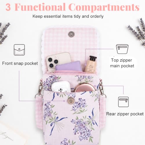 Image of PALAY Sling Bag for Woman Boho Canvas Phone Shoulder Bag Casual Mobile Pouch Crossbody Bag for Travel