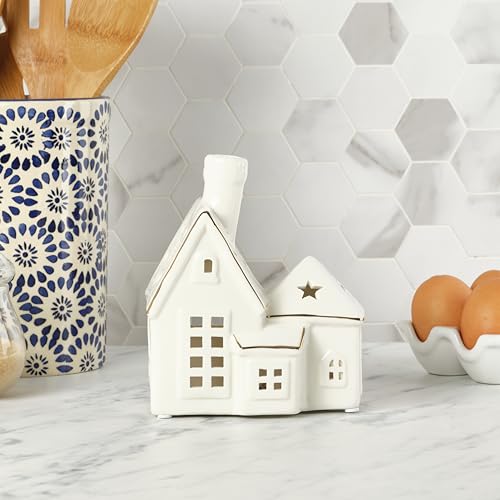 Figurine de maison en céramique blanche déco table salon et cuisine moderne - 6