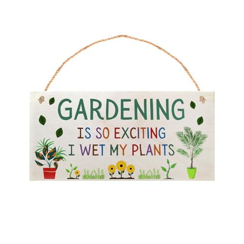 Cartel de madera con flores de jardín, letrero decorativo de jardín, cartel rectangular, letrero de madera creativo, adecuado para regalos de jardín para amantes de las plantas